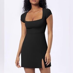 Women Square Neck Mini Dress